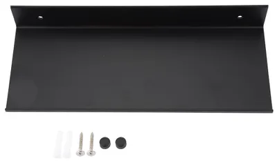 Produktbild von Schwarzes, einlagiges, mattes Aluminium-Badezimmerregal (30 cm)