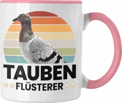 Produktbild von Trendation - Zaubenzucht Geschenk Taubenzüchter Zubehör Tauben Tasse Lustiger Spruch Taubenflüsterer Taubenliebhaber Becher (Rosa)