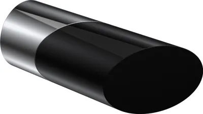 Produktbild von Interdeco Endstücke / Zierabschlüsse für Gardinenstangen mit 20 mm Ø Chrom/Schwarz, Typ Verano (Schräge Bicolor), Pack. 2 Stück