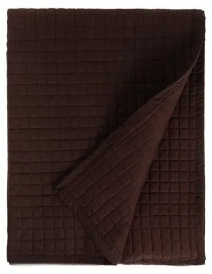 Zdjęcie produktu dla HOMLA Narzuta A bawełniana brązowa z ozdobnym pikowaniem 200x220 cm