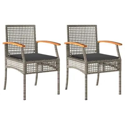 Produktbild von VidaXL 366248, Terrasse, Gepolsterter Sitz, Akazienholz, Polyrattan, Stahl, Grau, 110 kg, 540 mm