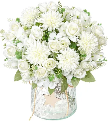 Produktbild von Kunstblumen Bouquet Hortensie & Rosen, 4 Bundel, 30 cm, für die Dekoration
