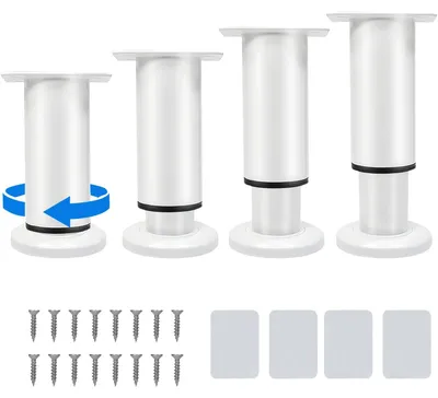 Obrázek produktu pro 4 kusy nastavitelných nožiček na nábytek, nožičky pro nábytek, nastavitelná délka 12-18 cm, kov