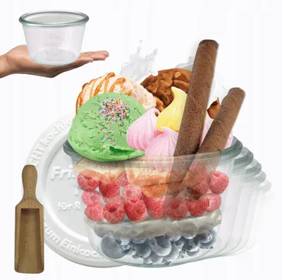 Produktbild von Weck 370ml Glas mit Messskala und Kunststoffdeckel 6 Stück