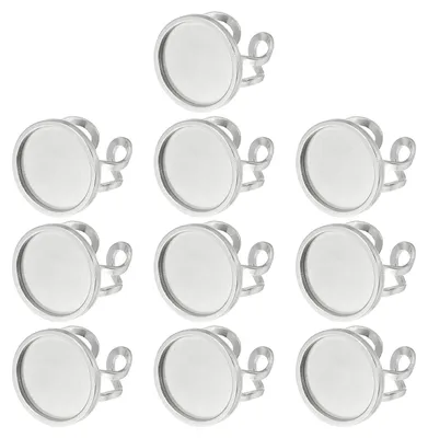 Edelstahl-Rohlingringe 18 mm, 10 Stück, verstellbar, Silber