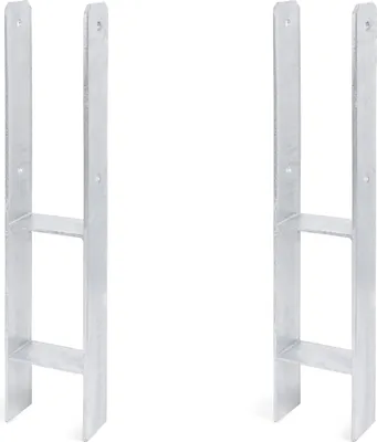 Zdjęcie produktu dla Alberts 2 x wsporniki słupków H, 101x600 mm, grubość materiału 5 mm, głębokość 60 mm, ocynkowane ogniowo