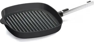 Produktbild von WOLL 'INDUKTION Diamond Pro Logic Guss-Steakpfanne, 28x28cm, mit Rillen