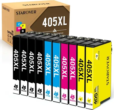 Produktbild von 10 Stück 405XL Tintenpatrone kompatibel mit Epson 405 XL 405XL für Epson Workforce Pro WF-3820 3825 4825DWF 7310DTW 4830DTWF WF-7830 7835 7840DTWF