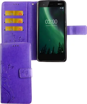 Produktbild von Handyhülle für Nokia 2.1 / Nokia 2 2018 Tasche Wallet Schutz Cover Etuis Violett