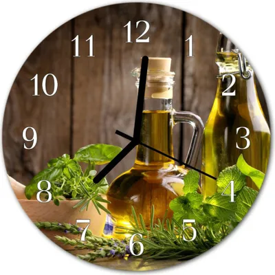 Produktbild von Glasuhr Wanduhr Küchenuhr Echt-Glas 30fi cm Öl braun
