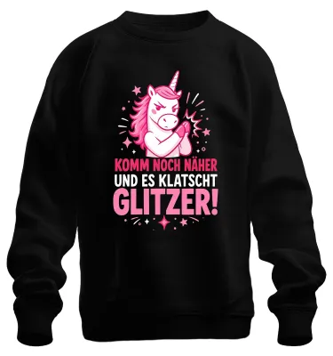Obrázek produktu pro Tričko s potiskem "Glitzer Statement Sarkasmus", černé barvy, velikost XL
