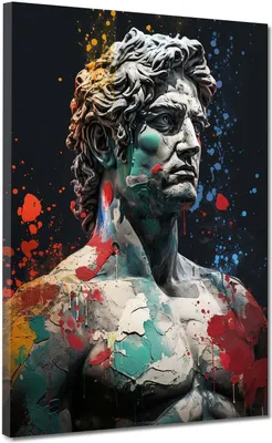 Produktbild von Statue von Alexander der Große Leinwandbild Wandbild Kunstdruck XL Wanddeko: 60x80x4cm