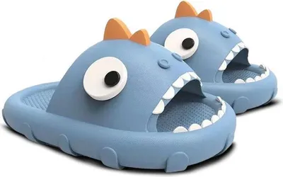 Produktbild von Damen Herren Badelatschen Slipper Badeschuhe Hausschuhe Piranha Blau Gr.40/41
