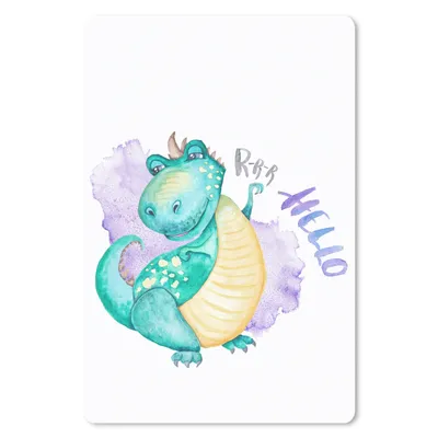 Produktbild von MuchoWow® Mauspad Mousepad Kinderzimmer - Dinosaurier - Weiß - Jungen - Mädchen - Kinder 40x60 cm - Mousepads - Maus Mat - Pad - Mausunterlage - Schreibtisch Accesoire