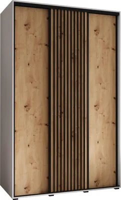 Produktbild von MEBLE KRYSPOL Sapporo 1 Schrank mit 3 Schiebetüren  - 205,2x160x60 cm - Weiß Artisan Schwarz