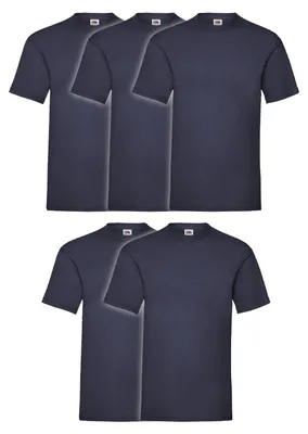 Produktbild von 5er Pack Fruit of the Loom Valueweight T-Shirt + GRATIS MyShirt Stoffbeutel Farbe: navy Größe: L