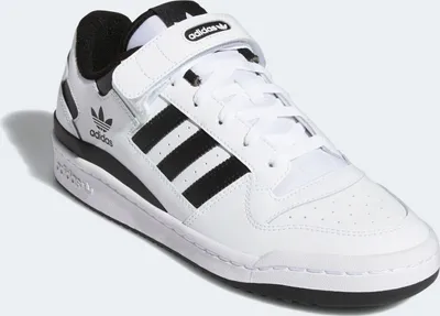 A studio shot of a single Adidas Forum Low sneaker.