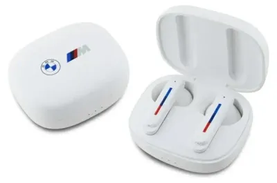 Immagine prodotto di Bmw Cuffie Bluetooth Bmbemiatp20Loh Tws + Docking Station Bianco/Bianco Loghi Stampati