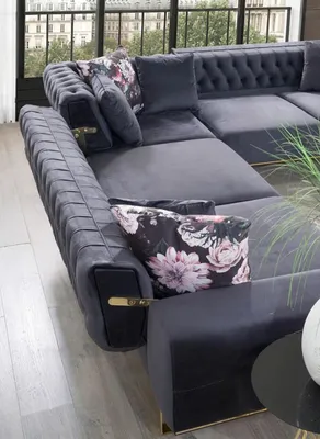 Produktbild von Ecksofa Couch Polster Möbel Garnitur Chesterfield Eckgarnitur Sofa Stoff