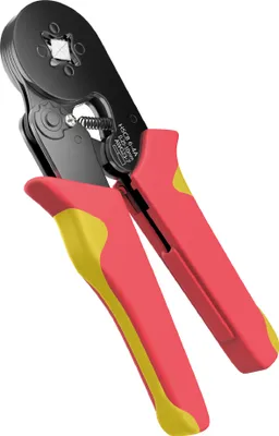Produktbild von Crimpzange für Aderendhülsen 0,25mm² - 10mm² (Griff-Farbe: rot/gelb)