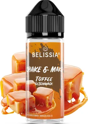 Produktbild von Belissia Shake and Make Toffee - 10ml hochdosiertes Lebensmittelaroma + 120ml Schüttelflasche - Für Backen, Speisen, Getränke, Shakes, DIY & Raumduft