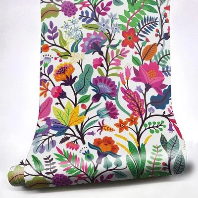 Produktbild von Famanu Möbelfolie Selbstklebend Lotusmuster - 2 Rollen 40 x 250 cm
