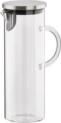 Produktbild von APS 10764 Saft-/Wasserkanne, Glas/Edelstahl, 1,5 Liter, Ø 9,5 cm Höhe 27 cm