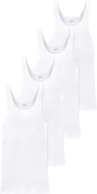 Produktbild von Schiesser 4er Pack Baumwolle Essentials Doppelripp Unterhemd / Tanktop Besonders strapazierfähig und langlebig, Hoher Tragekomfort, In hochwertiger, formstabiler Doppelripp-Qualität