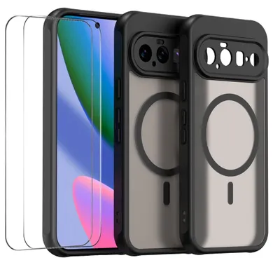 Obrázek produktu pro Pouzdro MagSafe + 2x ochranné sklo pro fotoaparáty Google Pixel 11, matná černá barva