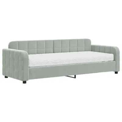 Produktbild von vidaXL Tagesbett mit Matratze Hellgrau 80x200 cm Samt