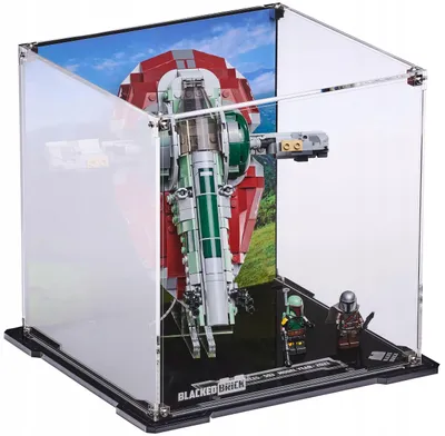 Obrázok produktu pre Čierna vitrína s potlačenou zadnou stenou pre LEGO® Star Wars 75312 – Boba Fettovo loď