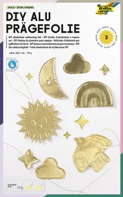 Produktbild von folia Prägefolienmappe 185 x 290 mm 3 Blatt gold