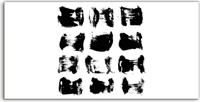 Produktbild von Coloray - Glasbild - 100x50 cm - Wandbild - Glasbilder - Wand Kunst schwarze Pinselstriche