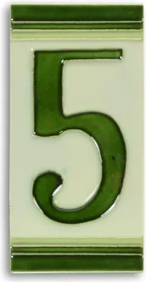 Produktbild von Eine Porzellanfliese Nummer 5 Replikat Retro Design Dekoration