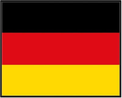 Produktbild von Wallario Wandbild Deutsche Flagge, Größe: 40,30 x 50,30 cm, Poster mit schwarzem Aluminiumrahmen