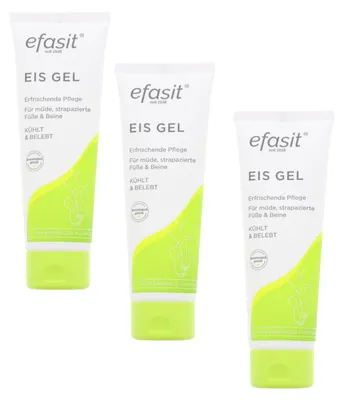 Produktbild von 3 x efasit Eisgel je 75 ml  Strapazierte Beine & Füße Kühl & Belebt