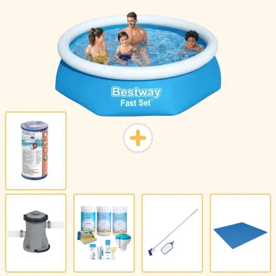 Immagine prodotto di Bestway Fast Set, piscina rotonda - 244x61 cm - 6 pezzi, modello S22006