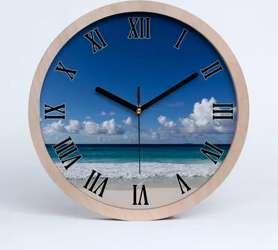 Produktbild von Holzuhr 20fi cm wanduhr - schwarze Spitzen - seychelles Strand