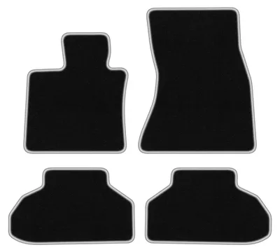 Produktbild von Fußmatten Automatten Velours Schwarz/Silber für BMW X6 F16 2014-2020 Set 4-tlg