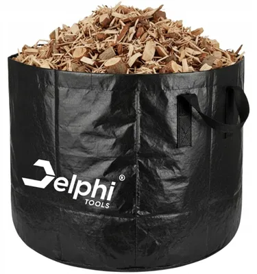 Produktbild von Delphi Tools Gartensack 45 L - schwarz, Polypropylen - wiederverwendbarer Laubsack für Gartenabfälle