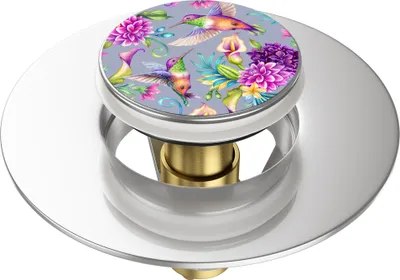 Produktbild von SANILO® Pop-Up Waschbeckenstöpsel, universal Pop Up Abflussstopfen mit Motiv - Kolibri