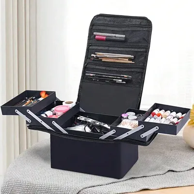 Produktbild von 3 fach Kosmetik Organizer mit abnehmbarem Schulterriemen, Aufbewahrungstasche  Wasserfest & Tragbar