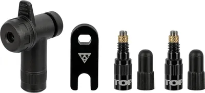 Produktbild von Topeak TurboFlow Valve Combo Ventiladapter-Set mit RapidHead, Schwarz