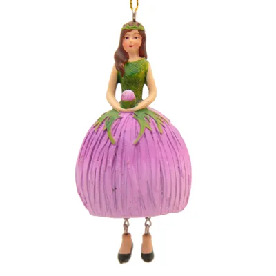 Image de Rosemarie Schulz Fille aux fleurs – Figurine à suspendre Chardon Violet 11 cm