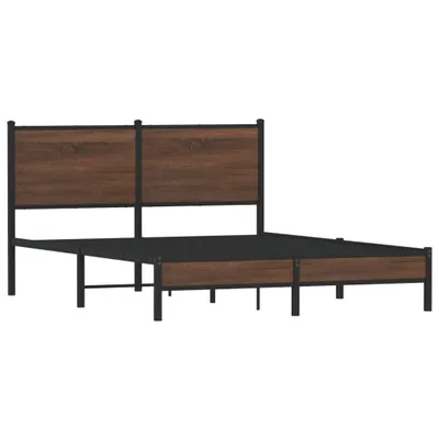 Produktbild von Metallbett ohne Matratze Braun Eichen-Optik 137x190 cm