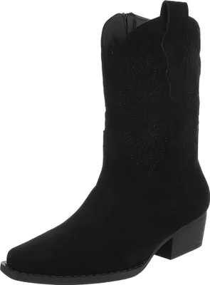 Produktbild von Ital-Design Damen Stiefeletten Leicht gefüttert Wildlederoptik Western- & Bikerboots 90482522 Schwarz Gr.  41