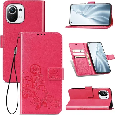 Produktbild von König Design Hülle kompatibel mit Xiaomi Mi 11 Kunstleder Handyhülle - Handy Case Rosa