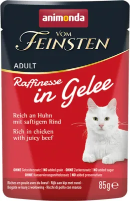 Produktbild von ANIMONDA Vom Feinsten Adult Raffinesse in Gelee reich an Huhn mit Rind - Nassfutter für Katzen - 85g