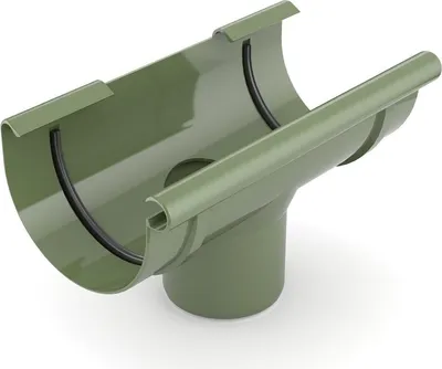 A product shot of a gutter downspout connector.