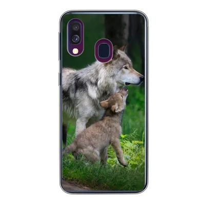 Produktbild von MuchoWow® Handyhülle Schutzhülle Hülle für Samsung Galaxy A40 Wolf - Baby - Wald Silikon Softcase Handy Hülle - Handy-Tasche